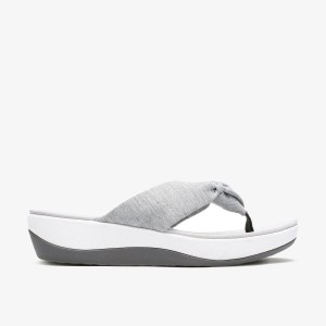 Clarks Arla Glison Grey Fabric Kadın Sandalet Gri | 75964RTQU