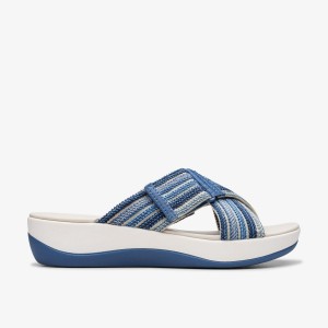 Clarks Arla Wave Blue Combination Kadın Dolgu Topuklu Mavi | 21704LIWU