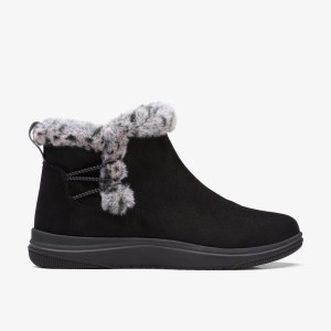 Clarks Breeze Fur Black Kadın Bot Siyah | 12856GMZQ