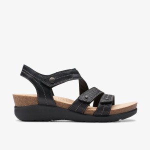 Clarks Calenne Clara Black Combination Kadın Dolgu Topuklu Siyah | 61953USJF