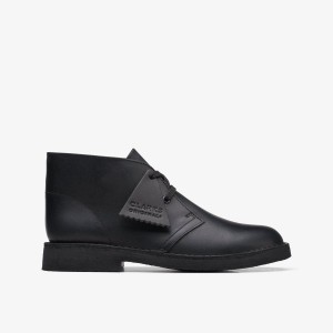 Clarks Desert Boot Older Black Leather Çocuk Orijinal Ayakkabı Siyah | 10275XTQL
