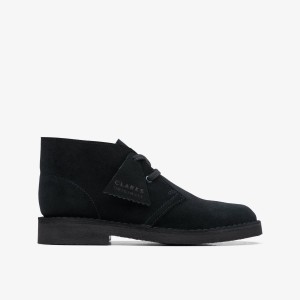 Clarks Desert Boot Older Black Suede Çocuk Orijinal Ayakkabı Siyah | 70463RTBH