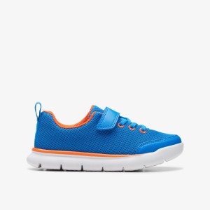 Clarks Hoop Run Kid Blue Synthetic Çocuk Spor Ayakkabı Mavi | 86927RMJZ