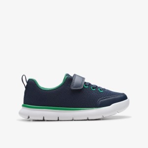 Clarks Hoop Run Kid Navy Synthetic Çocuk Spor Ayakkabı Lacivert | 25340ZDNM
