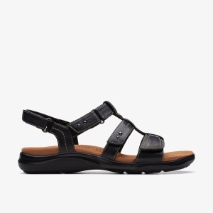 Clarks Kitly Step Black/Black Kadın Sandalet Siyah Siyah | 29341TFIC