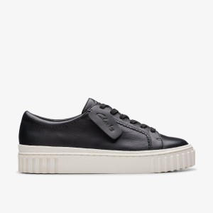 Clarks Mayhill Walk Black Leather Kadın Platform Ayakkabı Siyah | 31870VWRY
