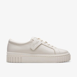 Clarks Mayhill Walk Off White Leather Kadın Platform Ayakkabı Beyaz | 19470CGTP