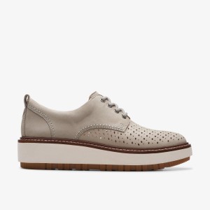 Clarks Orianna Move Stone Nubuck Kadın Platform Ayakkabı Gri | 62037JGLU