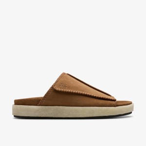 Clarks Overleigh Slide Cola Suede Erkek Sandalet Cola | 64297PCQM