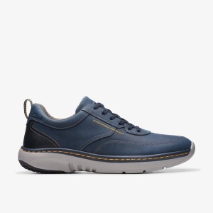 Clarks Pro Lace Navy Leather Erkek Spor Ayakkabı Lacivert | 17384NDUG