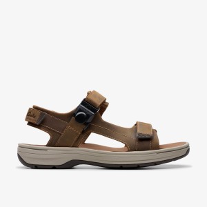 Clarks Saltway Trail Light Tan Leather Erkek Sandalet Açık Kahverengi | 81735VEBY