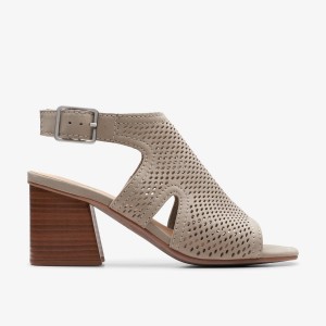 Clarks Siara 65 Flow Stone Nubuck Kadın Sandalet Gri | 19486BYEN