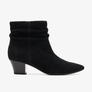 Clarks Teresa Skip Black Suede Kadın Bot Siyah | 79835OUAZ