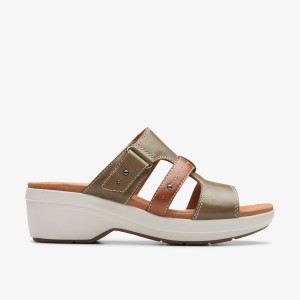 Clarks Tuleah Jane Olive Combination Kadın Sandalet Zeytin Yeşili | 30678ADUE