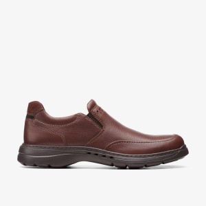Clarks Un Brawley Step Mahogany Leather Erkek Elbise Ayakkabısı Mahogany | 83657SKPG