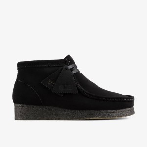 Clarks Wallabee Boot Black Suede Kadın Bot Siyah | 84732VFPG