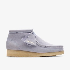 Clarks Wallabee Boot Cloud Grey Suede Kadın Bot Gri | 48793DSCA