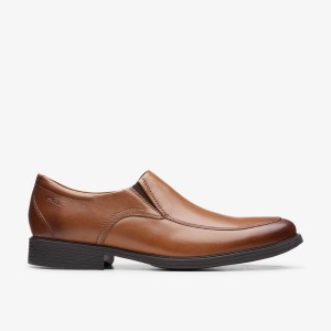 Clarks Whiddon Step Dark Tan Leather Erkek Elbise Ayakkabısı Koyu Kahverengi | 08145OEUY